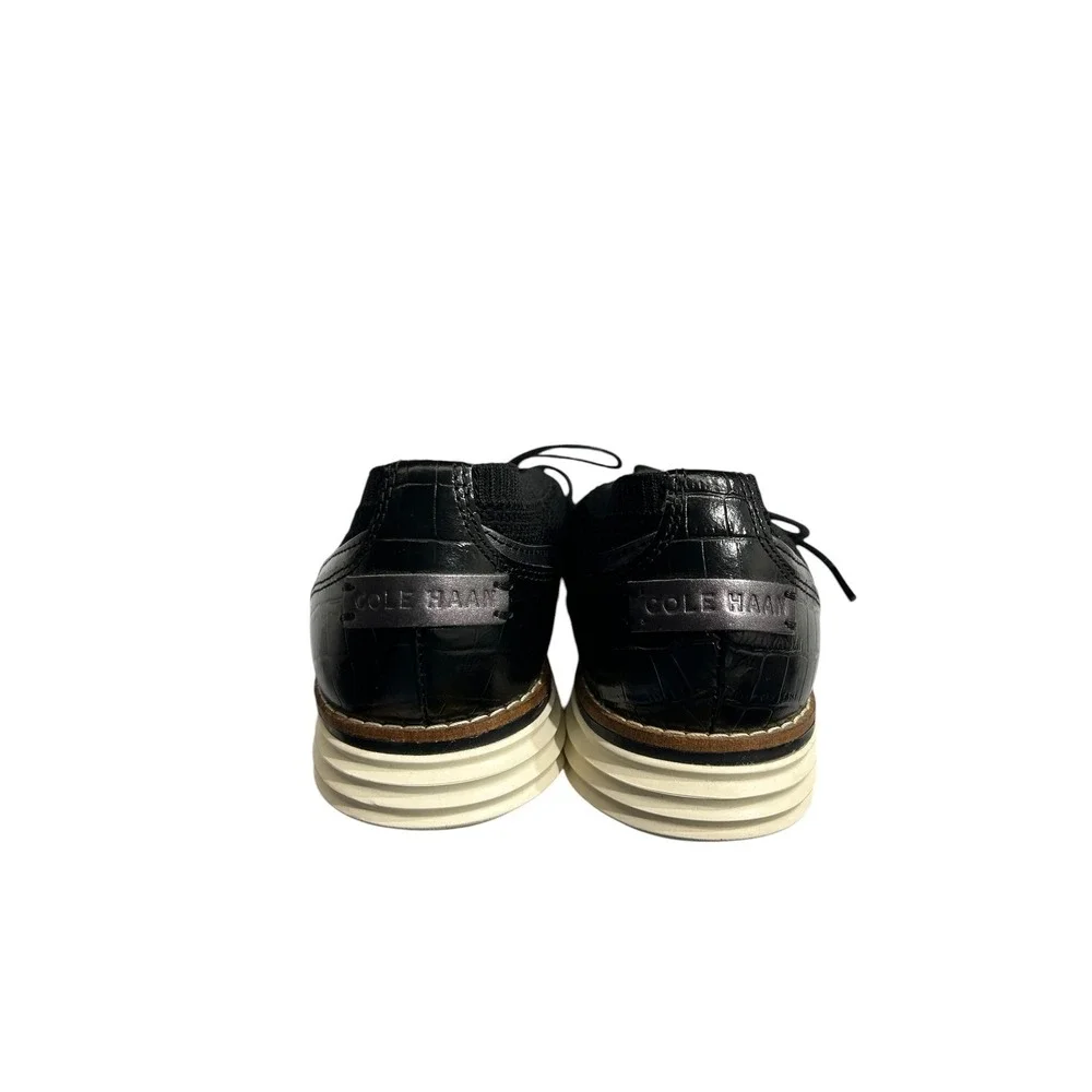 Cole Haan Original Grand Men Black Knit Wingtip‎ Oxford Shoes W22402 Size 8B